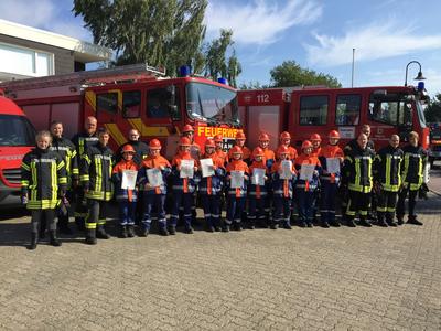 Bild vergr&ouml;&szlig;ern: Scharbeutz JFS 24-Stunden Dienst 2016 Gruppenbild 