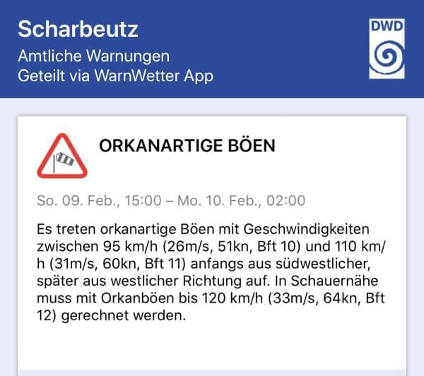 Scharbeutz Aktuelles 09.02.2020 Sturm Sabine