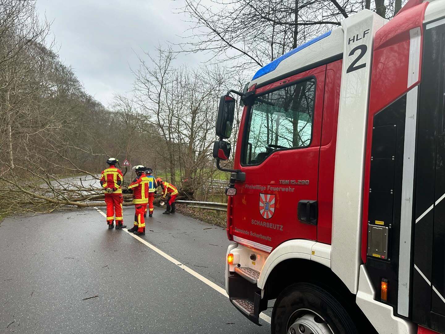 Scharbeutz Aktuelles 01.01.2025 Baum auf Stra�e